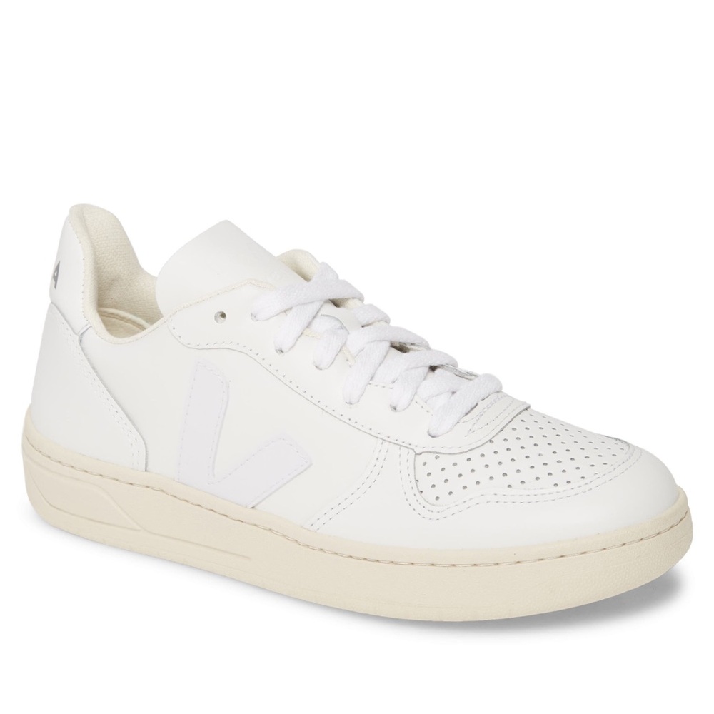 Veja V10 White/Natural lace-up sneakers - EU 40 / US 9